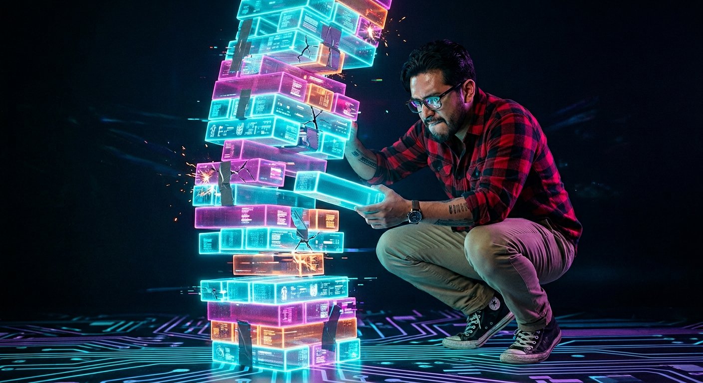GTM systems leader carefully maintaining a precarious tower of digital workarounds